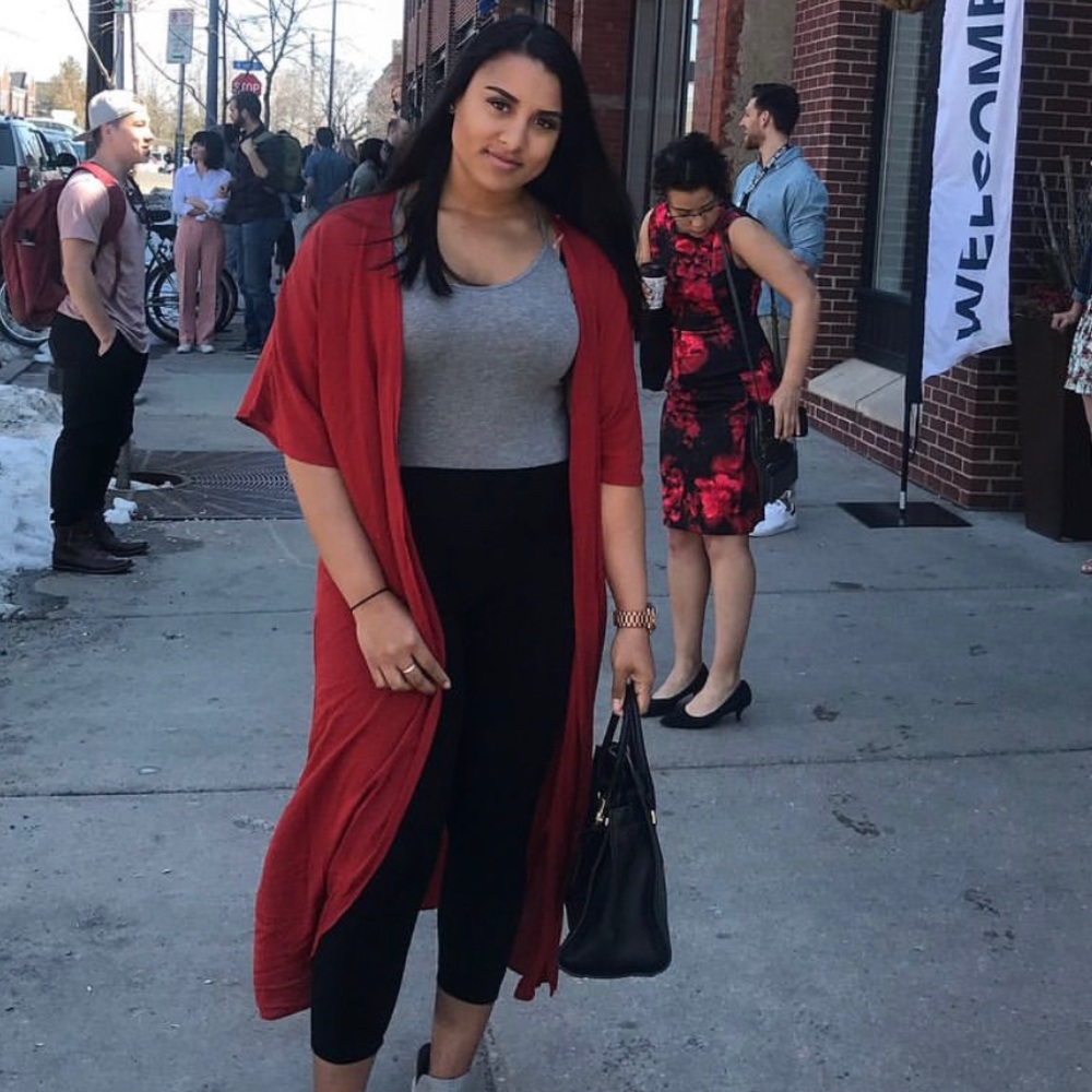 EUC Long Red Lightweight Cardigan